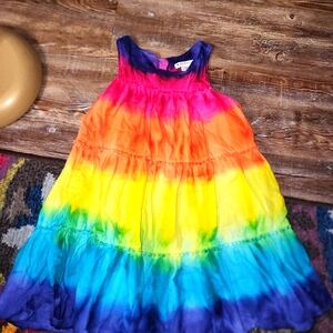 Rainbow Tie Dye Tiered Dress Girls Size 6